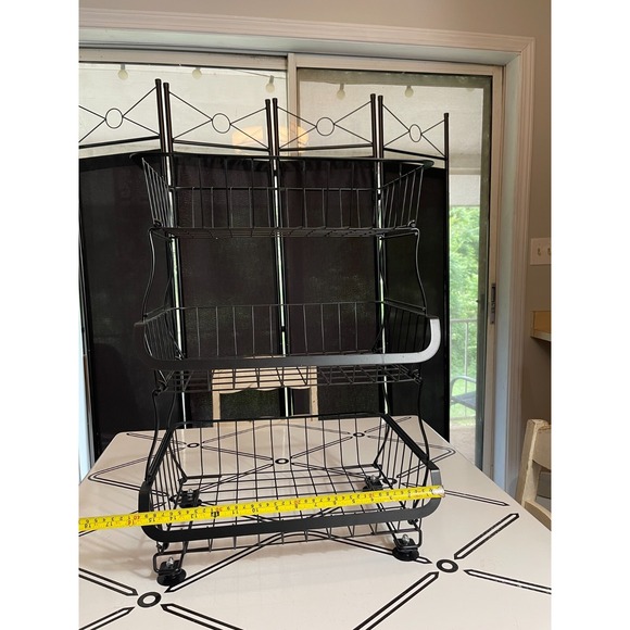 Storage Baskets 3 Tier Metal w/ Wheels or Suction Feet for Home, Office, Dorm - Picture 10 of 13